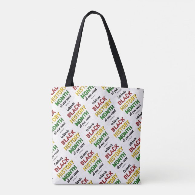 BLACK HISTORY MONTH Motivational BHM Print Tote Bag (Back)