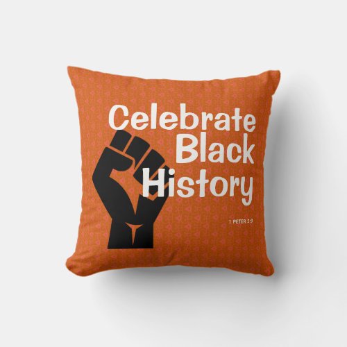BLACK HISTORY MONTH  Motivational  Burnt Orange Throw Pillow