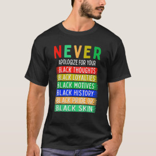 Black History Month Never Apologize for Your Black T-Shirt