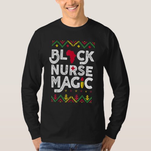 Black History Month Nurse Melanin African American T_Shirt