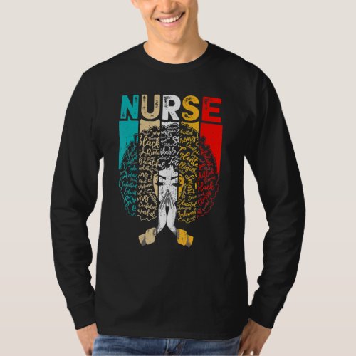 Black History Month Nurse Melanin African American T_Shirt