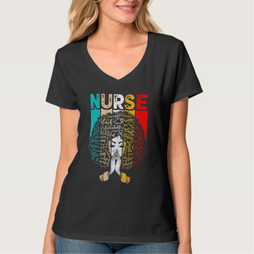 Black History Month Nurse Melanin African American T_Shirt