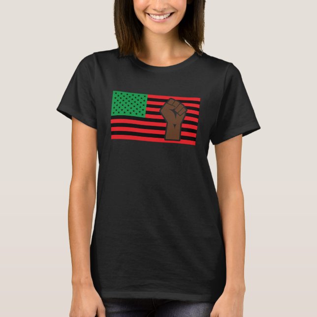 Black History Month Pan African Flag Black African T-Shirt (Front)