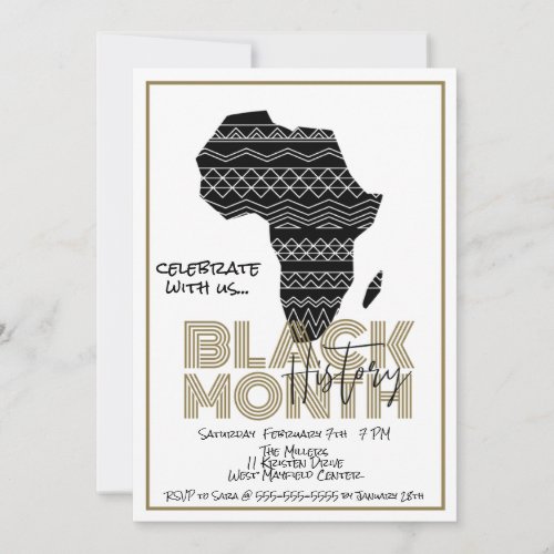 Black History Month Party Invitation