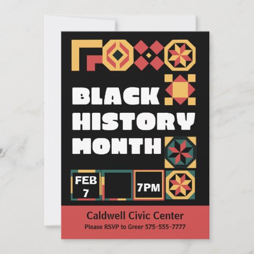 Black History Month Party Invitation