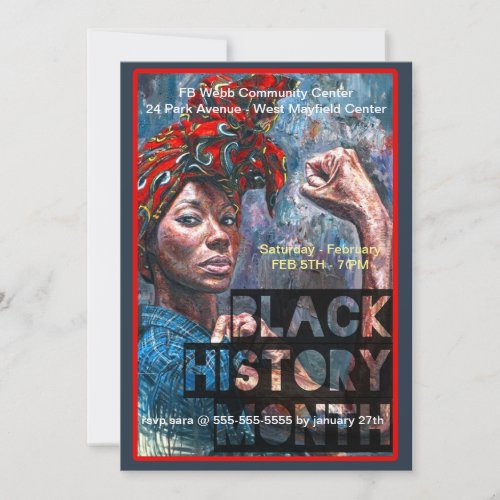 Black History Month Party Invitation