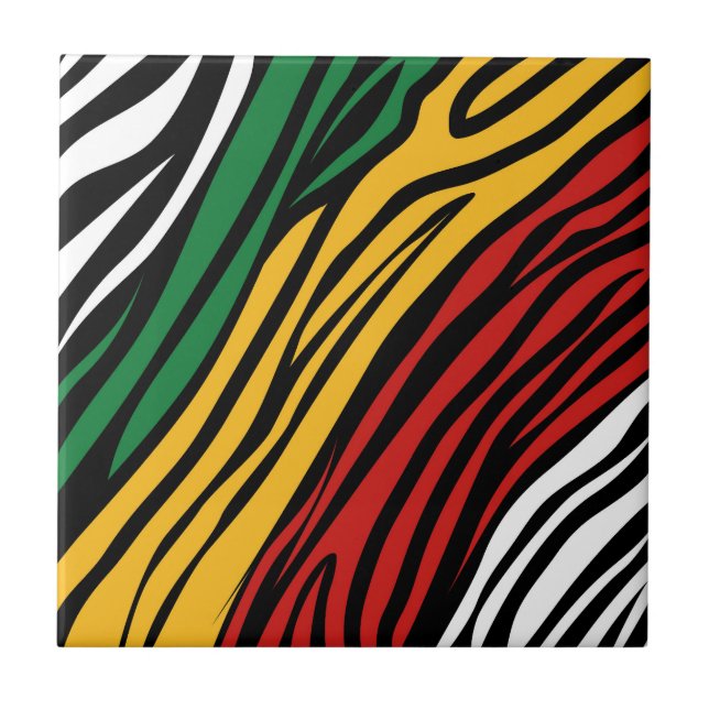 Black History Month Pattern  Ceramic Tile (Front)