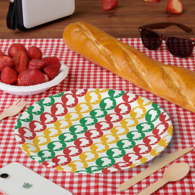 Black History Month Pattern  Paper Plates (Picnic)