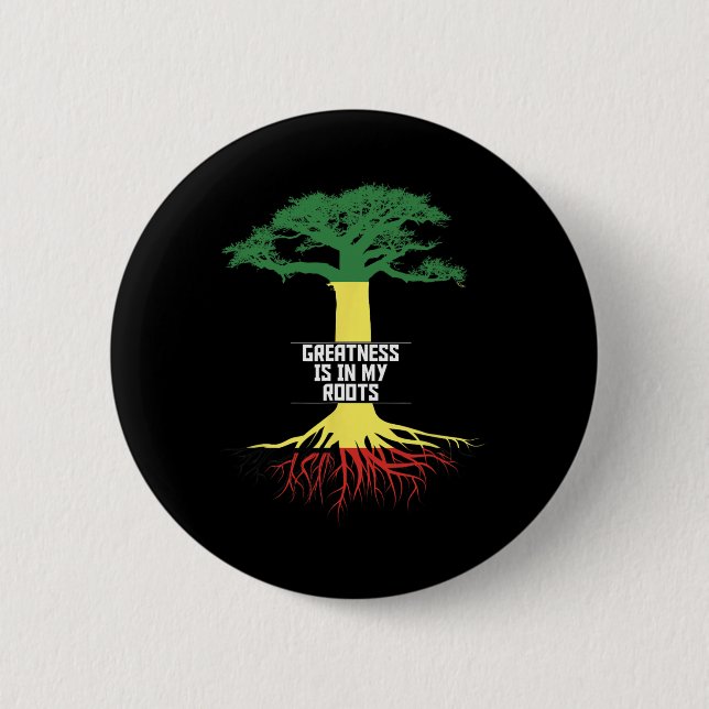 Black History Month Pride African American History Button (Front)