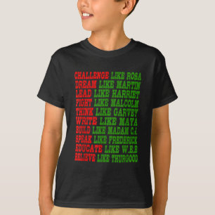 Black History Month Pride Black Power Leaders T-Shirt