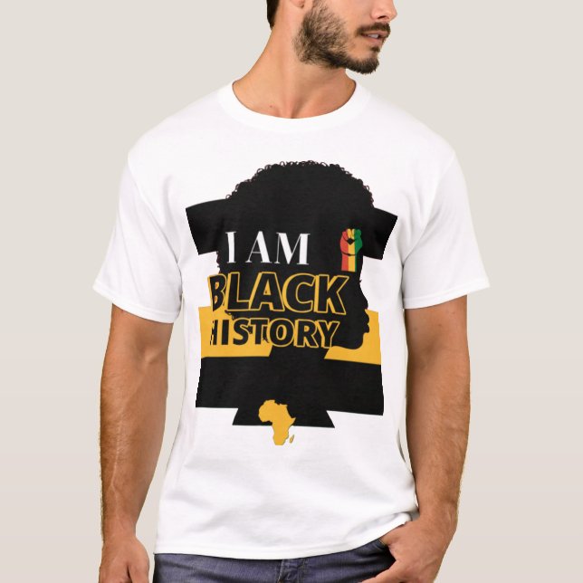 Black History Month Pride Design with African Map  T-Shirt (Front)