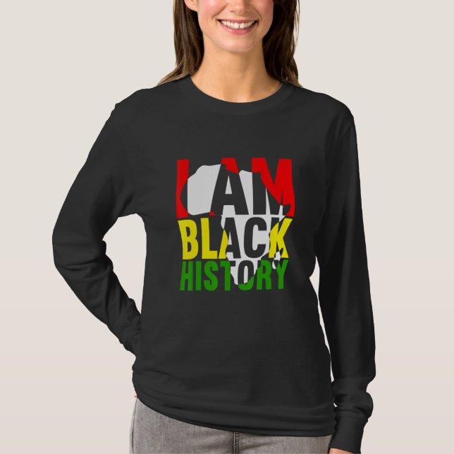 Black History Month Queen I Am Black History Melan T-Shirt (Front)