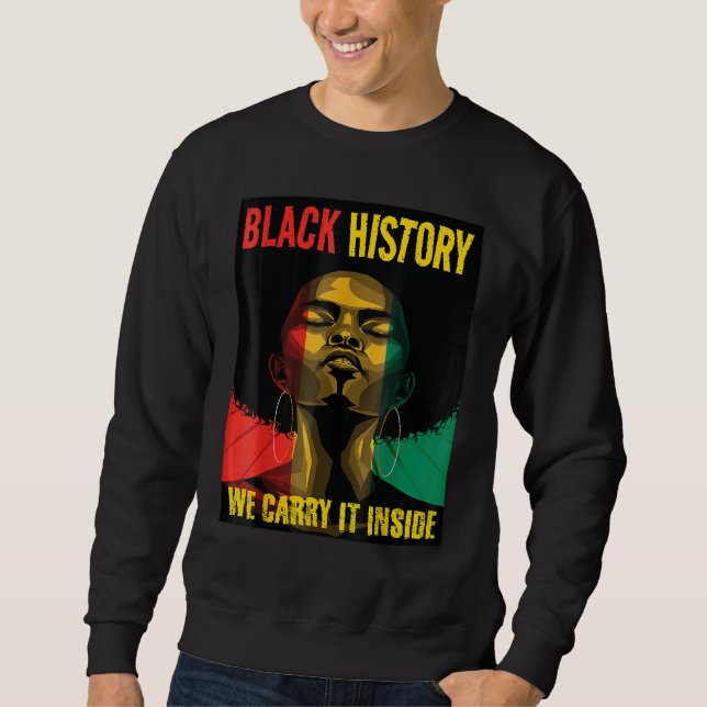 Black History Month Queen Melanin Afro African Pri Sweatshirt (Front)