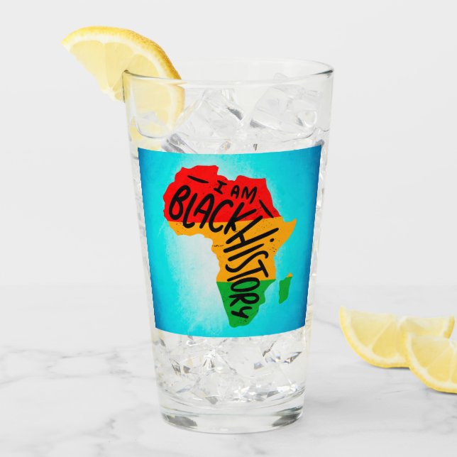 Black History Month Quotes - I AM BLACK HISTORY Glass (Front Ice)