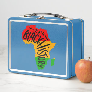 Black History Month Quotes - I AM BLACK HISTORY Metal Lunch Box