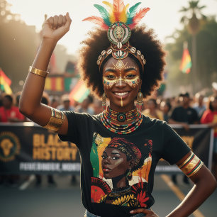 Black History Month Radiant Queen Spirit Art T-Shirt