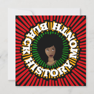 Black History Month, Rays of Sun, Black Woman Card