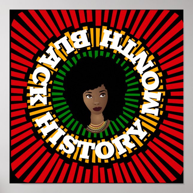 Black History Month, Rays of Sun, Black Woman Poster (Front)