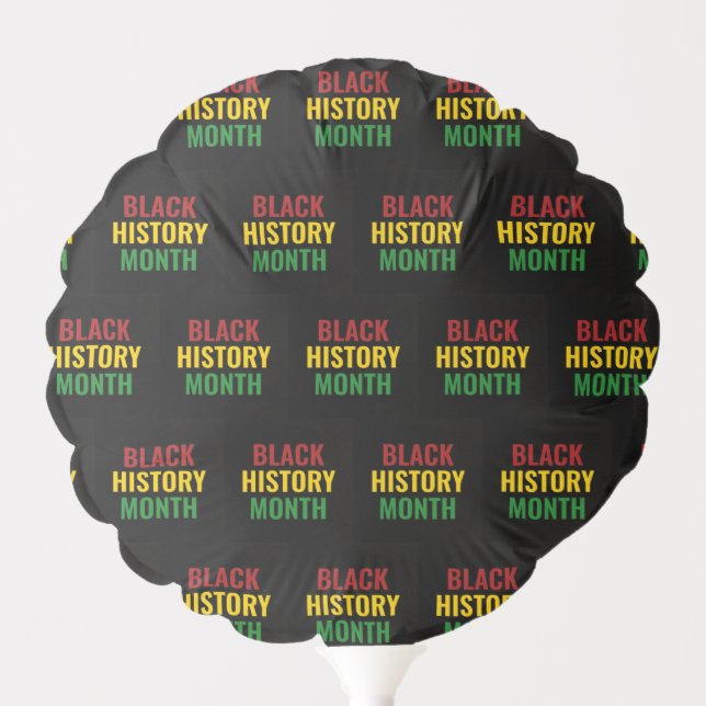 BLACK HISTORY MONTH Red Yellow Green BHM Balloon (Front)