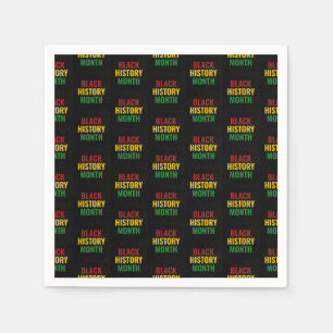 BLACK HISTORY MONTH Red Yellow Green BHM Paper Napkins