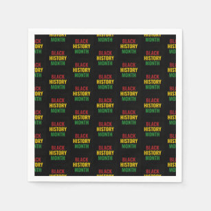 BLACK HISTORY MONTH Red Yellow Green BHM Paper Napkins