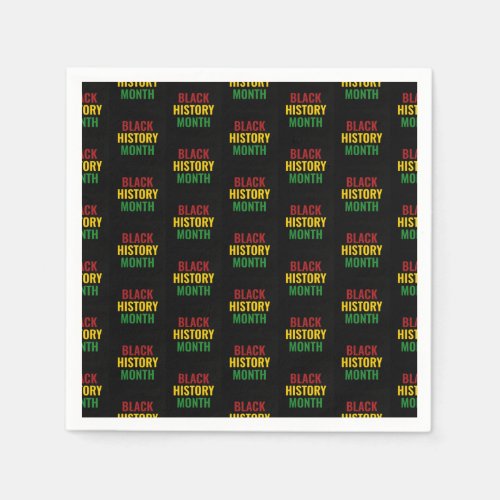 BLACK HISTORY MONTH Red Yellow Green BHM Paper Napkins