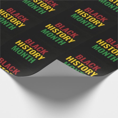 BLACK HISTORY MONTH Red Yellow Green Wrapping Paper