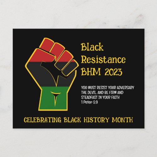 BLACK HISTORY MONTH Resistance Postcard