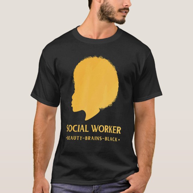 Black History Month Social Worker African American T-Shirt (Front)