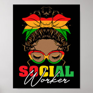 Black History Month Social Worker Social Work Mont Poster