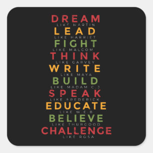 Black history month square sticker