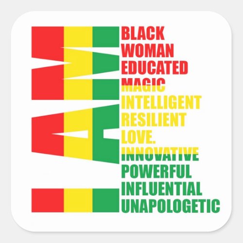 Black History Month Square Sticker