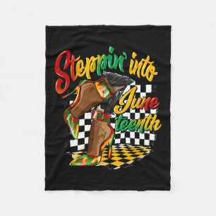 Black History Month Steppin Into Juneteenth 1865 M Fleece Blanket