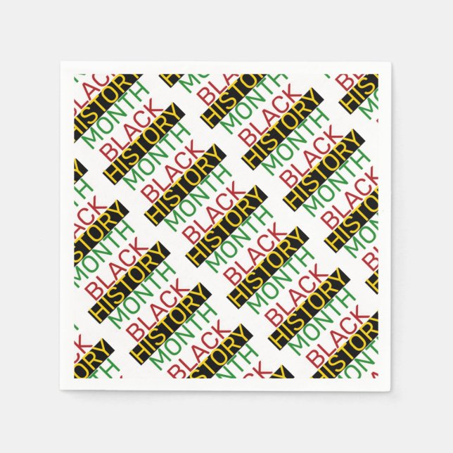 BLACK HISTORY MONTH Stylish BHM Paper Napkins (Front)