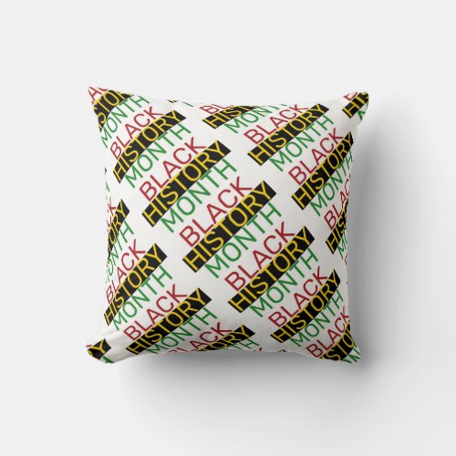 BLACK HISTORY MONTH Stylish BHM Throw Pillow