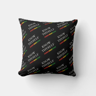 Black History Month Stylish KNOW THYSELF Throw Pillow