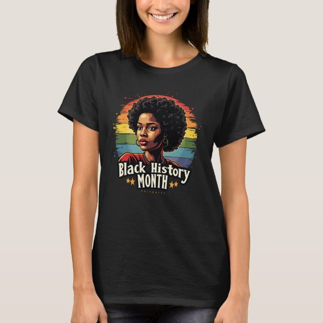 Black History Month Tee – Proud Black Woman Art (Front)