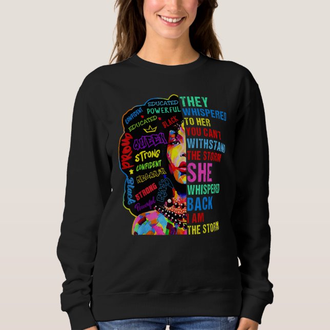 Black History Month Tshirt African Woman Afro I Am (Front)