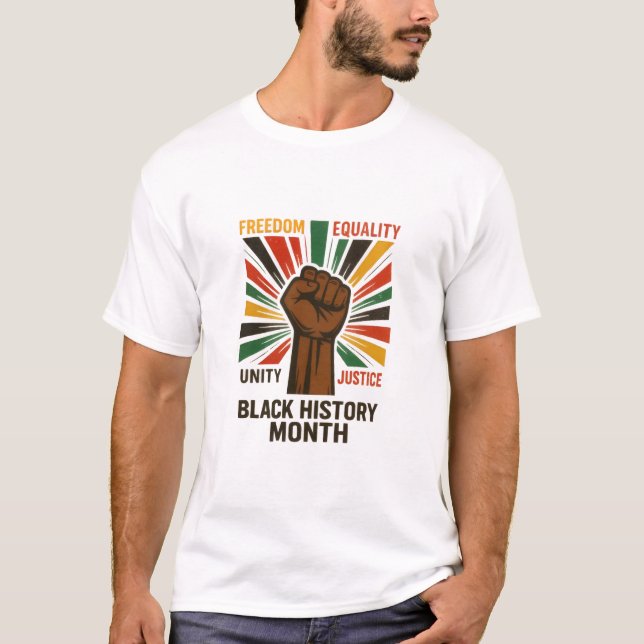 Black History Month Unity & Justice T-Shirt (Front)