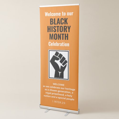BLACK HISTORY MONTH Welcome ADD PHOTO  Orange Retractable Banner