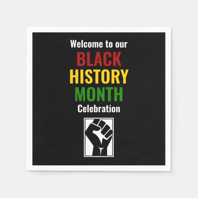 BLACK HISTORY MONTH Welcome Celebration Paper Napkins (Front)