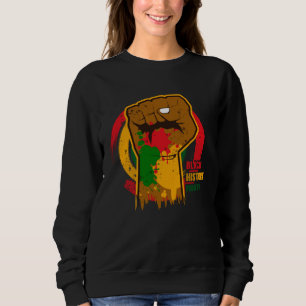 Black history month with african map flag for afro sweatshirt