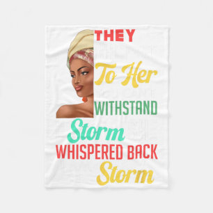 Black History Month Woman Girl Storm African Melan Fleece Blanket