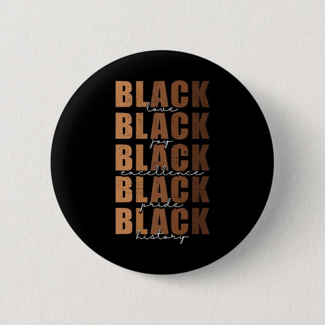 Black History Month Women Black Love Melanin Junet Button (Front)