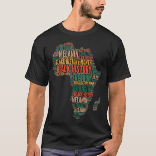 Black History Month Word Cloud African America Pri T_Shirt