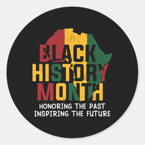 Black History Months African Continent Classic Round Sticker