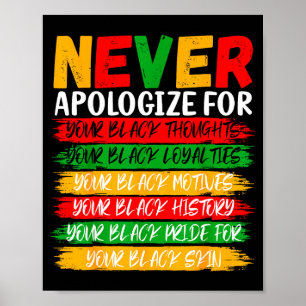 Black History Never Apologize For Your Blackness M Poster