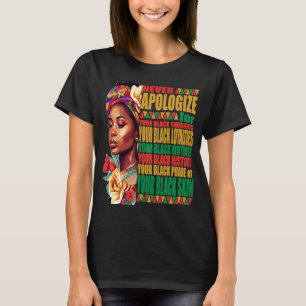 Black History Never Apologize for Your Color T-Shirt