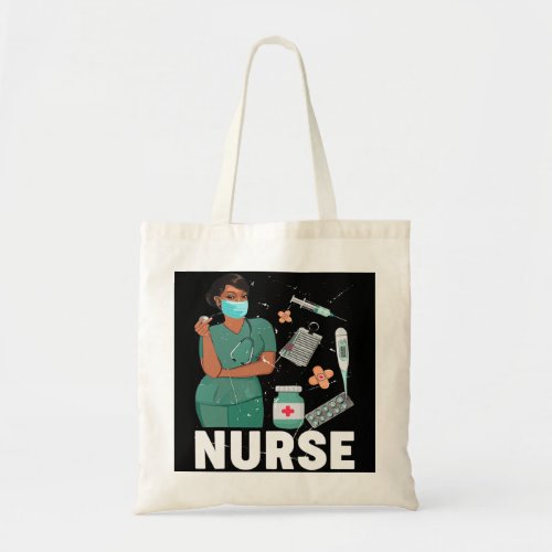 Black History Nurse African American Pride Afro Wo Tote Bag