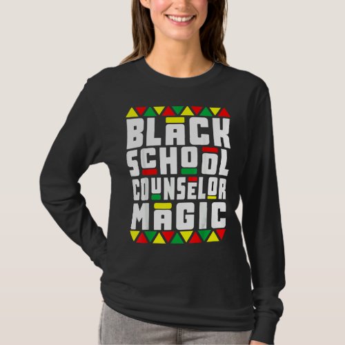 Black History Pajamas Afro Black School Counselor  T_Shirt